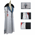 Fatui Harbinger Cosplay Kost&uuml;&uuml;m Arlecchino Keep Columbina Keep SR Anime Halloween Fatui Harbinger R&otilde;ivad Columbina Mantel S&Traditional Cultural Wear gray