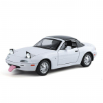1/24 Mazda MX-5 Miniatuurne Sulamist Metallist Valatud M&auml;nguauto Mudel Heli ja Valgusega Avatavad Uksed Kogumik Kingitus Poistele C375 valge