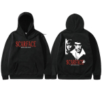 Film Scarface Al Pacino Graafiline Huppar Vintage Tony Montana Kapuutsiga Dressipluus Mehed Naised Hip Hop Rock Suur &Uuml;lev&otilde;&otilde;rastav Huppar M black