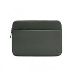 Housse pour MacBook Pro 16 - INCACE - Zipp&eacute;e - Polyester 900D - Doublure en fausse fourrure - Vert roheline