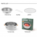 BBQ s&ouml;egrill kaasaskantav kompaktne lauaplaadiga BBQ-grill koos grillv&otilde;rguga Camping-grillpliit Multifunktsionaalne v&auml;liaia sise&otilde;ue jaoks valge