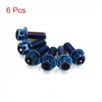 6Pcs Colorful Titanium Alloy Motorcycle Hexagon Bolts Screws M6 x 15mm