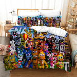 Five Nights At Freddys Tekikatted Multikas FNAF Tr&uuml;kitud Voodipesukomplekt Tekikate M&auml;ngutuba Voodi Voodipesu Padjap&uuml;&uuml;rid Komplekt EU Single-135x200cm