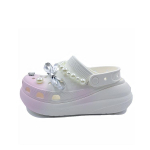 Crocs Crush Clog P&auml;rlroosa Armas &Uuml;likooli Ni&scaron;&scaron; Rannat&uuml;druk EVA Augud Kingad Unisex Valge Roosa 43-44