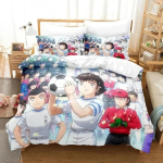 Anime Captain Tsubasa Voodipesu Komplekt Poistele T&uuml;drukutele Twin Queen Suurus Tekikott Padjap&uuml;&uuml;r Voodi Lapsed T&auml;iskasvanud Mood Kodu Tekstiil AU Double 180x210cm