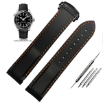 20mm 22mm Kaardus Otsaga Kummist Silikoonist Kellarihmad Omega Seamaster 300 Speedmasteri Rihma Br&auml;ndikellarihmad Sinine Must Oranž 20mm black