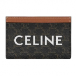 CELINE Triomphe Klassikaline Monogrammiga L&otilde;uend T&auml;ielikult Tr&uuml;kitud T&auml;helogoga L&otilde;uend ja Lambanahast Kombinatsioon Kaardihoidja Naistele Pruun Gift Box Set (Basic Set + Original Box) pruun