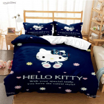 Hellokitty Multikas Anime K&otilde;ik hooajad Tekikott Tekk Voodipesukomplektid Pehme Tekikate Ja Padjap&uuml;&uuml;rid &Uuml;he-/Kahe-/Queen-/King-suuruses EU Single(135*200cm)3pcs