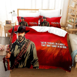 M&auml;ng Red Dead Redemption Tekikott Padjap&uuml;&uuml;r Voodipesukomplekt Poiss T&uuml;druk Magamistoa Kaunistus Laste Kingitus &Uuml;he- v&otilde;i Kahekohaline AU Single(140*210cm)3pcs