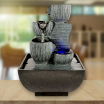 Sisevee purskkaev LED-valgustitega Lauapealne aed Mikromaastik Feng Shui kaunistus Style 1
