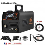 BAZARLAND30. Poolautomaatne keevitusseade, HVM200, 3-&uuml;hes, MIG, MMA, LIFT TIG, Gaasita keevitusseadmed, IGBT-inverter must
