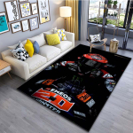 MotoGP F-Fabio Quartararo 20 Mustriga Vaibad 15 Suurust Elutuba Magamistuba Voodi k&otilde;rval P&otilde;randamatt Ala vaip Garderoob Kodu Kaunistus 90cm x 130cm