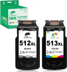 512 Xl 513 Xl 510 511 Cartouches D'Encre Remanufactur&eacute;es Pour Canon 512Xl 513Xl Pixma Mp230 Mp240 Mp250 Mp252 Mp260 Mp270 Mp280