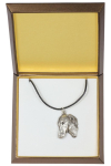 Azawakh, Tuareg Sloughi II - Dog necklace in gift box, silver-plated locket for dog fan, striking pendant by Art-Dog brand
