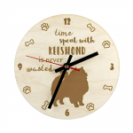Keeshond, Dutch Barge Dog, Smiling Dutchman, I - clock with dog, wooden clock with engraving, personalised clock by Art-Dog