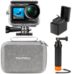 AKASO Brave 7 LE Action 4K IPX7 40M Veekindel Pilt Topeltpuutepaneel Ajakava V&auml;line Kaks 1350mAh Ujuv K&auml;epide ja Kaamera, 60 kaadrit sekundis, 20MP, Veekindel, must