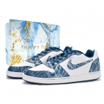 Nike EBERNON Abrasion Resistant Lightweight Low top Skateboard Shoes Men's Blue White IF0847-141(Team1326-SBOX) 42
