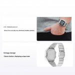 Casio Vintage Series Ruudukujuline Reguleeritav K&auml;ev&otilde;ru Kvartsmehhanism Roostevabast Terasest Rihm Meeste Kellad Must B650WD-1A Regular Watch Box,Silver Strap