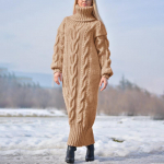 S&uuml;gis Talv Paksenenud Kampsunkleidid Naistele Turtleneck Pikkade Varrukatega Kootud Retro Kampsunid Daamide Pulloverid Kampsun XXXXXL