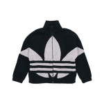 Adidas Originals Sametist k&otilde;rge kraega paks spordijakk kontrastse logoga Unisex jakid Must HC0325 L white
