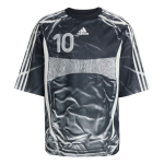 Adidas SS25 Adilenium Hooaeg 4 Teamgeist Tr&uuml;kitud L&otilde;tv L&uuml;hikeste Varrukatega Jalgpalli S&auml;rk Meestele Must KF8522 M gray