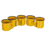 5 tk kollast emailitud kruusi 150 ml vintage emailitud telkimiskruusid telkimiseks ja piknikuks emailitud tassid sobivad piknikuks, telkimiseks, kalastamiseks 150ml