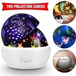 Projecteur - TD&reg; - 360&deg; Rotatif - Lumi&egrave;res Color&eacute;es - Veilleuse Enfant - 8 Modes valge