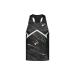 Asics Muster tr&uuml;kitud &uuml;mmarguse kaelusega moespordi veekindel kerge varrukateta vest meeste pealsed Must 2091A615-001 M