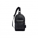 Coach West 20 Klassikalise Logoga Multifunktsionaalse Taskuga Kaetud L&otilde;uendi ja Nahast Crossbody Kott Meeste Crossbody Kott Must 2853-QBAF4 Basic Set (Bag+Dust Bag)