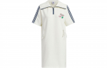 Adidas Originals HOLIDAY PLAY KUDUMISKLEIT L&uuml;hikeste varrukatega kleit Naiste Jadesinine Valge IW6304 XS