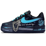 Nike Air Force 1 Libisemisvastased Kulumiskindlad Madalad Rula Kingad Unisex Must Sinine CW2288-001(Team726-) 38 black