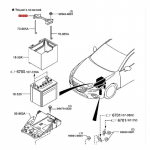Auto aku hoidikuklamber KD53-56-031A Mazda 6 3 CX-3 CX-5 CX-9 2013-2024 jaoks Aku klamberklammer KD5356031A must