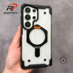 Jalaga &uuml;mbris magnetilise kinnitusega Samsung S26 Ultra S25 S24 S23 S26ULTRA jaoks Tugev p&otilde;rutuskindel raskeveokite soomus MagSafe kaitse&uuml;mbris Galaxy S24 Ultra puhas