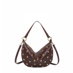 Fashi &Uuml;hev&auml;rviline PU Vintage Neetidega Neetidega Hobo Kott Retro T&auml;navastiil Mitmek&uuml;lgne Kaenlakotid Nahast Poolkuu Naiste Crossbody Kotid punane
