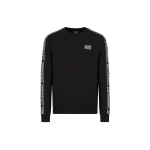 Emporio Armani EA7 SS22 Logotr&uuml;kiga &Uuml;mmarguse Kaelusega Dressipluus Meeste dressipluus Must 3LPM39-PJ05Z-0200 S