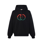 Gucci puuvillane tr&uuml;kitud kapuutsiga dressipluus 'Must' Meeste 721427-XJF5T-1868 M black