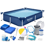 Ristk&uuml;likukujuline raamiga bassein 221X150X43 cm 16-in-1 Bestway 56401N