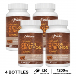 Pslalae mahe Tseiloni kaneeli kapslid, 1200 mg, Tseiloni kaneeli ekstrakt, Sobib t&auml;iskasvanutele 120*4