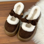Kohevad Naiste Korterid Platvormiga Sussid Vibu Suede Moodsad Talvesaapad Mugavad Vabaaja Slingback Kingad 2025 Uued Zapatillas Mujer 35 pruun