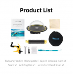 TELESIN 30M Veekindel 6'' Kuppelport Veealune Korpus Koos Ujuva K&auml;epideme P&auml;&auml;stikuga GoPro Hero 13 12 11 10 9 jaoks