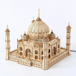 3D-puidust puslemaja Kuninglik loss Taj Mahal koos valgusega kokkupandava m&auml;nguasjaga lastele T&auml;iskasvanute isetegemise mudelikomplektid lauakaunistus kingituseks
