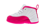 Jordan Air Jordan 12 Retro 'Vivid Pink' keskmise k&otilde;rgusega v&auml;ikelaste kingad Valge Roosa Imikutele Ja V&auml;ikelastele 819666-109 25