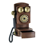 Retro p&ouml;&ouml;rlevad lauatelefonid Mudel Retro juhtmetega telefonid Antiiktelefon hoiukastiga kodu-kontori dekoreerimiseks 1 black