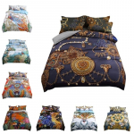 WTEMPO Airdom uue disainiga 3D voodipesukomplekt Bohemia tr&uuml;kitud voodikate Queen King pol&uuml;ester voodipesu 3tk 1018(Queen)