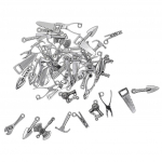 50 t&uuml;kki tiibeti h&otilde;bedast segat&ouml;&ouml;riista AX Haammer Piler Mutriv&otilde;tme ripatsid Leiud 8-28mm