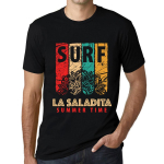 Meeste Vintage T-s&auml;rk Graafilise T-s&auml;rgiga Surf Suveaeg LA SALADITA S&uuml;gav Must XS must