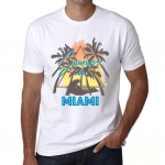 Meeste vintage tees&auml;rk Graafiline T-s&auml;rk Summer Triangle Miami White XS valge