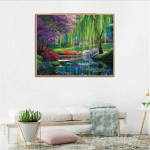 Teemantmaaling mosaiik K&auml;sitsi valmistatud teemant imeline aiamaastik Ristpistes teemanttikandid 20X30CM