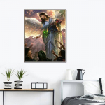 Teemantidega k&auml;sit&ouml;&ouml;maaling Rubiku kuubik Teemanttikandid Inglid tulevad maa peale Mosaiikkingitus Teemant 20X30CM