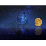 5D isetehtud k&auml;sitsi valmistatud teemanttikandid, peen mosaiik&otilde;mblus Sea Moon Picture Kodukaunistus 20X30CM